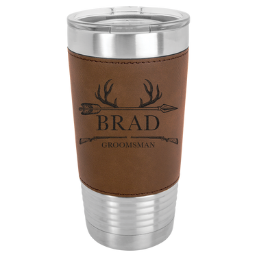 Personalized 20oz Leatherette Groomsmen Tumbler Gift